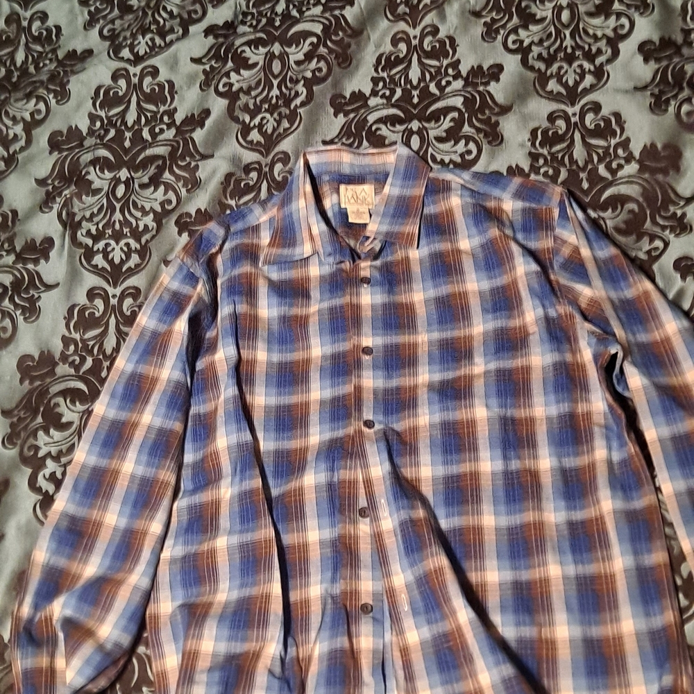 Jos. A. Bank Blue and Brown Checkered Shirt - Picture 1 of 5